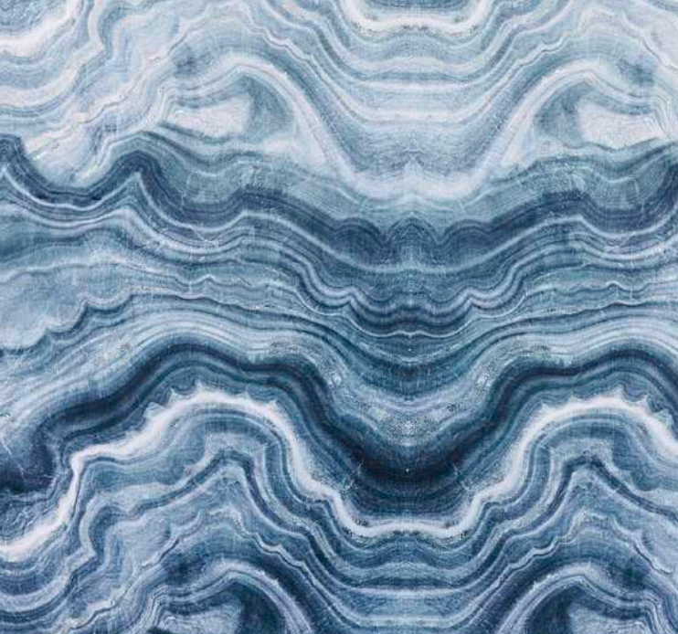 Blue Marble Velvet Coat